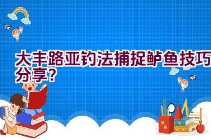 “大丰路亚钓法捕捉鲈鱼技巧分享？”