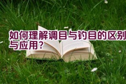 如何理解调目与钓目的区别与应用？