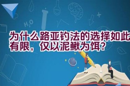 为什么路亚钓法的选择如此有限，仅以泥鳅为饵？