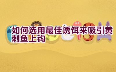 如何选用最佳诱饵来吸引黄刺鱼上钩插图